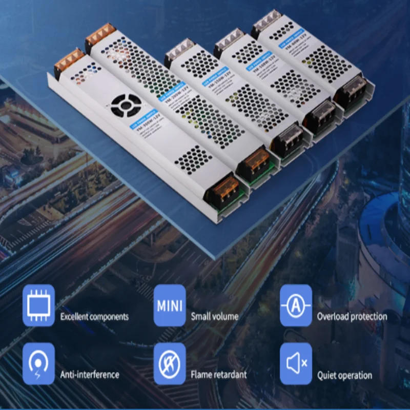 Description Picture 4 of itemLED WS2812 SK6812 RGBCCT Light DC12V 24V Lighting Transformers Ultra Thin No fan No noise LED Driver  AC190-240V 60W 100W 150W