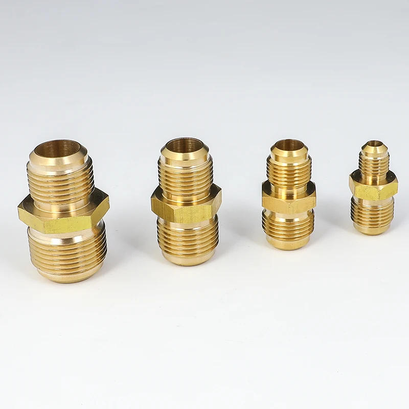Description Picture 5 of itemEqual Reducer Nipple Flare Tube OD 1/4" 5/16" 3/8" 1/2" 5/8" 3/4" 7/8" SAE-Standard Brass Pipe Fitting Connector Air Coniditoner