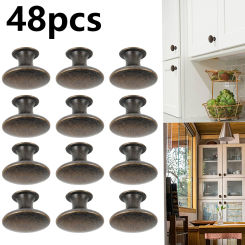 Brass Vintage Drawer Handle Antique Bronze Cupboard Door Pull Knob Round Zinc Alloy Dresser Knob Single Hole Drawer Handle