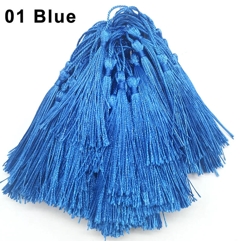 Description Picture 6 of item32PCS 13cm Silk Tassels Handmade Soft Tassels Fringe Bookmark Tassels with Cord Loop for DIY Crafts Jewelry Making Accessories