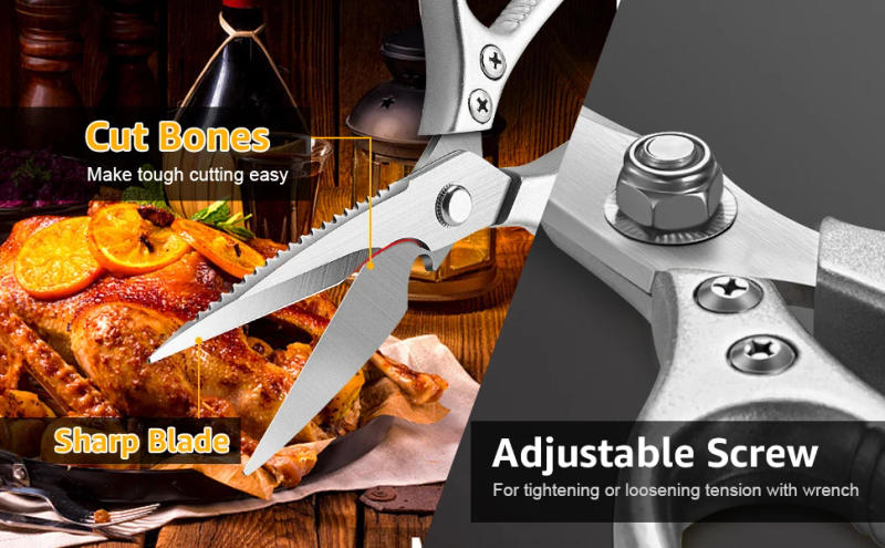 Description Picture 4 of itemKitchen Accessories Scissors Stainless Steal Sharp Multi Function Tool Food Scissor For Chicken Vegetable Barbecue Meat Fish