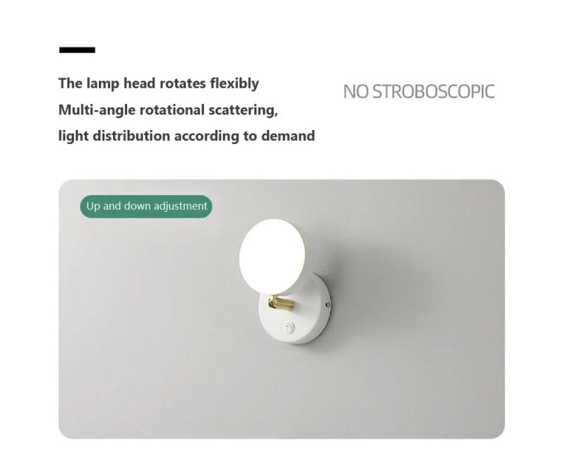Description Picture 5 of itemNordic LED New white wall lamp with switch Mirror light wall light bathroom bedroom mirror vanity light home simple decoration