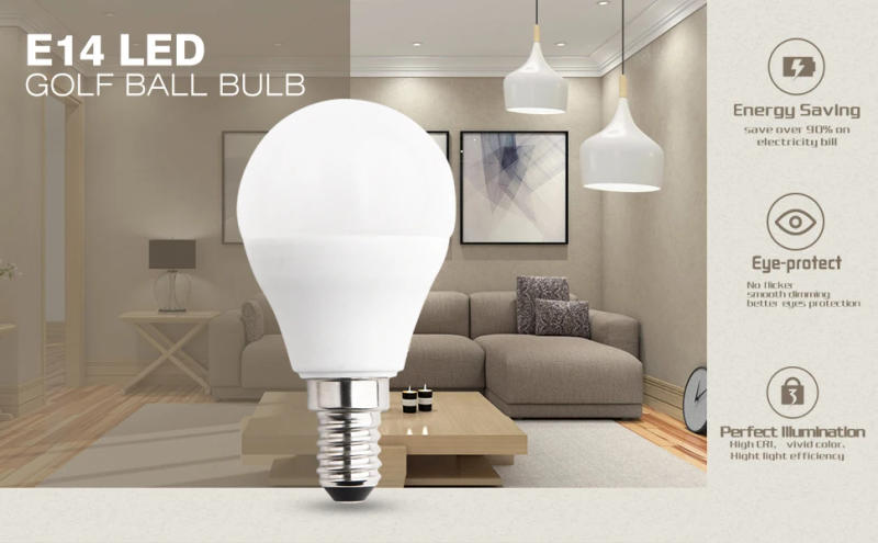 Description Picture 2 of item6-Pack E14 LED Light Bulbs Dimmable Warm White/Daylight White 3000K/5000K 5W P45 Small Edison Screw Ball Bulb CRI85 450LM