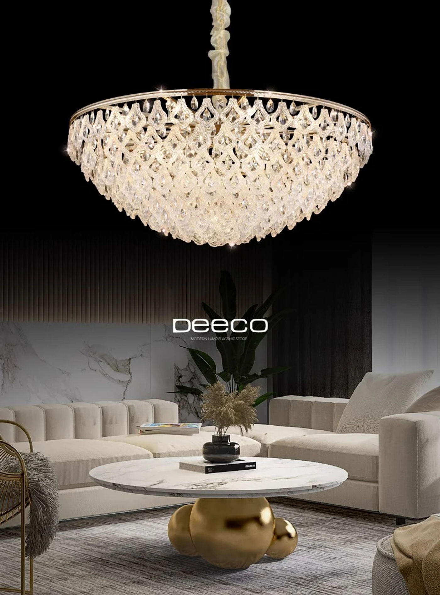 Description Picture 2 of itemhome decorationPendant lights, luxury crystal living room chandelier, dining room Pendant lamp, ceiling light, indoor lighting