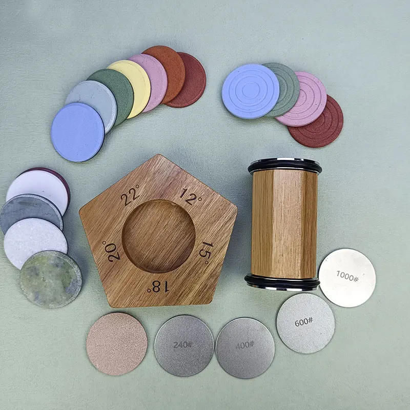 Description Picture 2 of itemRolling Knife Sharpener Accessory, Knife Sharpening Tool for Kitchen Knives Kit with 12 ,15 ,18 ,20 & 22 Degree Magnetic Angle.