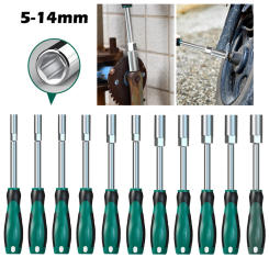 5-14mm Hexagonal Screwdriver Multi-size Socket Wrenches Nut Driver for Automotive Mechanical Home Repair Hex Bit Hand Tools