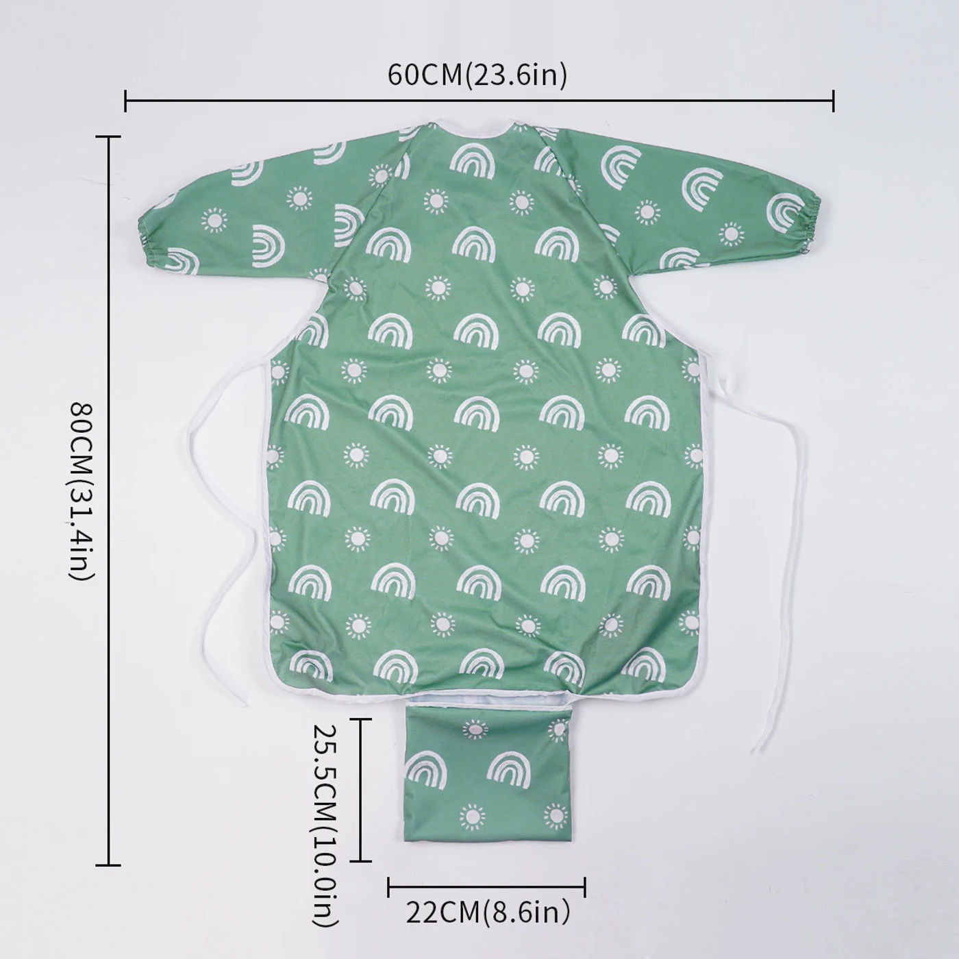 Description Picture 3 of itemHappyFlute Coverall Baby Feeding Bib for Eating,Long Sleeves Bib Attaches to Highchair and Table,Weaning Bibs