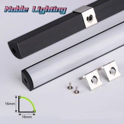 1M 2M  Black V LED Aluminum  Corner Channel Case Holder Milky Cover Cabinet Closet LED Bar Strip Lights Line Tube Strip Light