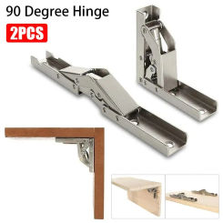 2Pcs Rust Resistance 90 Degree Hinge With Screws Furniture Hardware Cabinet Door Hinge Simple Installation Steel Plate