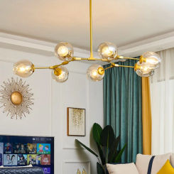 Center Table Chandelier Nordic Glass Ball LED Pendant Light Restaurant Hanging Lamps For Bedroom Living Rooms Indoor Lighting
