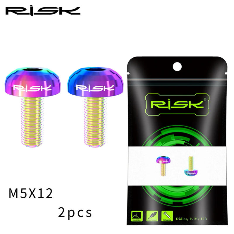 Description Picture 2 of itemRISK 2pcs Bike Bottle Holder Screw Titanium Alloy MTB Bicycle M5x12 Cage Bolts Fixing Air Pump Bracket Screws For Cycling Repair