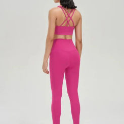 Lemon 2 Pieces Yoga Sport Bra+Leggings High Waist Naked Feeling Fitness Running Pants Athletic Gym Fitness Yoga Vest Workout Set