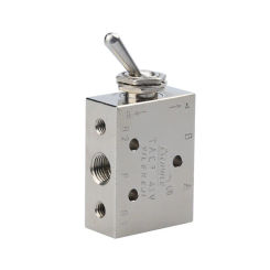 TAC2-41V 1/8" 2 Position 5Way Self-locking Toggle Lever Mechanical Valve Pneumatic valve switch w Fittings Muffler