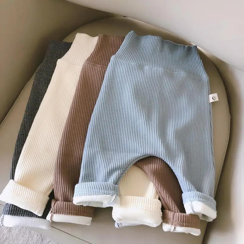 Description Picture 2 of itemBaby Pant Autumn Winter Added Fleece Warmth Thickening Babies Aged 0-4 Years Old High Waisted Bottom Casual Pants Winter Wear
