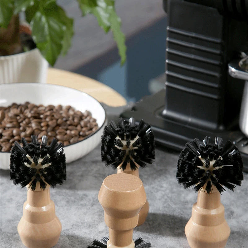 Description Picture 2 of itemProtable Coffee Tamper Cleaning Brush Espresso Grinder Machine Hair Wood Dusting Cleaners 51/54/58mm Barista Kitchen Tools