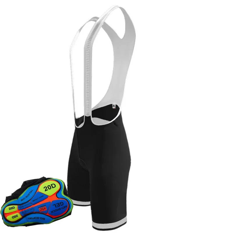 Description Picture 4 of item2025 Colorful Cycling Bib Shorts Pro Team Mtb Bike Pants Tights For Men Summer Breathable Quick Dry 20D Gel Padded Bicycle Short