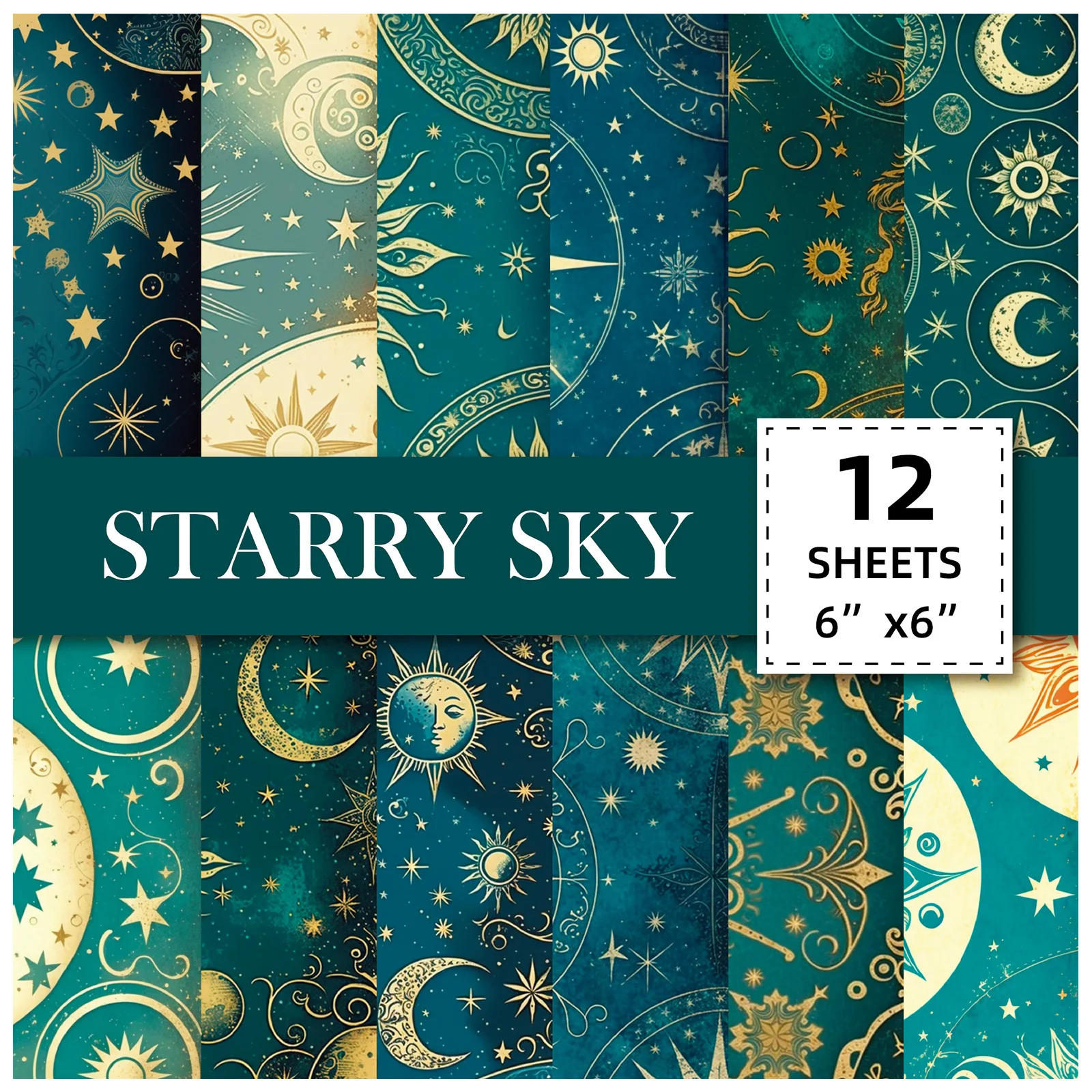 Description Picture 5 of item12pcs Tarot Starry Sky Scrapbooking Papers Pack DIY Album Background Crafts Supplies Paper Pads Card Making Scrapbook Material