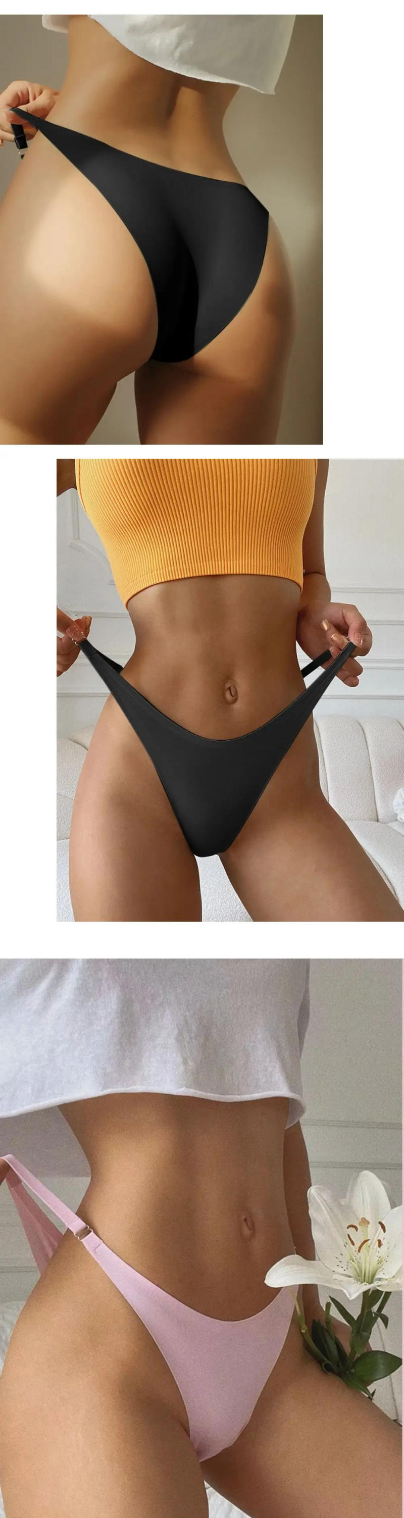 Description Picture 6 of itemWarmSteps Sexy Woman Panties Ice Silk Solid Underwear for Woman Lingerie Seamless Panties Low Rise Bikinis Underpants Briefs XXL