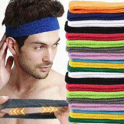 Unisex Sports Cotton Headband Wide Elastic Yoga Hair Bands Running Fitness Headwear Women Elastic Head Warp Hairband Sweatband