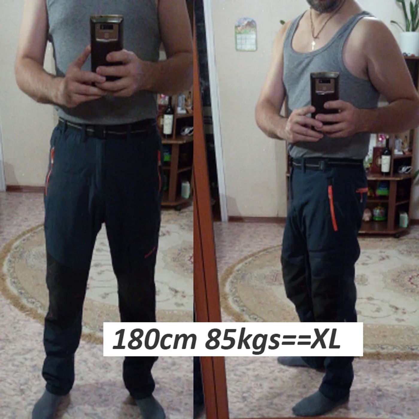 Description Picture 5 of itemMen's Hiking Camping Trekking Fishing Cycling Climbing Fleece Pants Sharkskin Outdoor Trousers Sports Winter Oversized Elastic