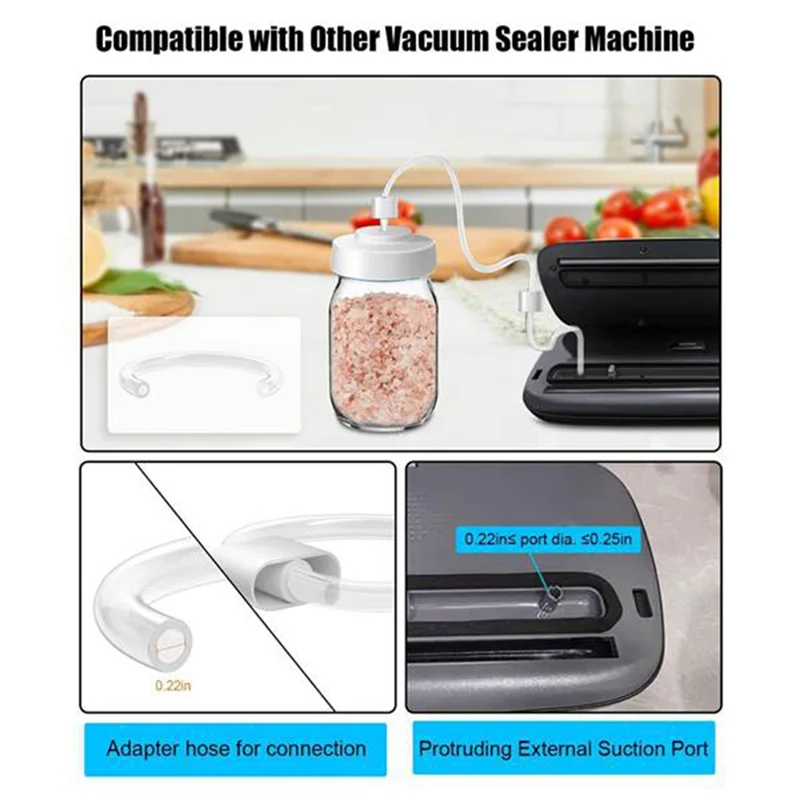Description Picture 6 of itemB64B-Jar Sealer Vacuum Kit - Jar Vacuum Sealer Compatible With Foodsaver Vacuum Sealer Machine