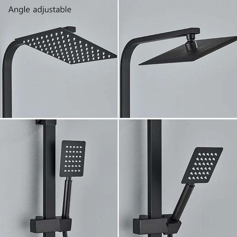 Description Picture 6 of item3/4 Ways Bathroom Shower Faucet Rain Shower Tap Bath Faucet Wall Mounted Bathtub Shower Mixer Crane Brass Mixer Valve Black