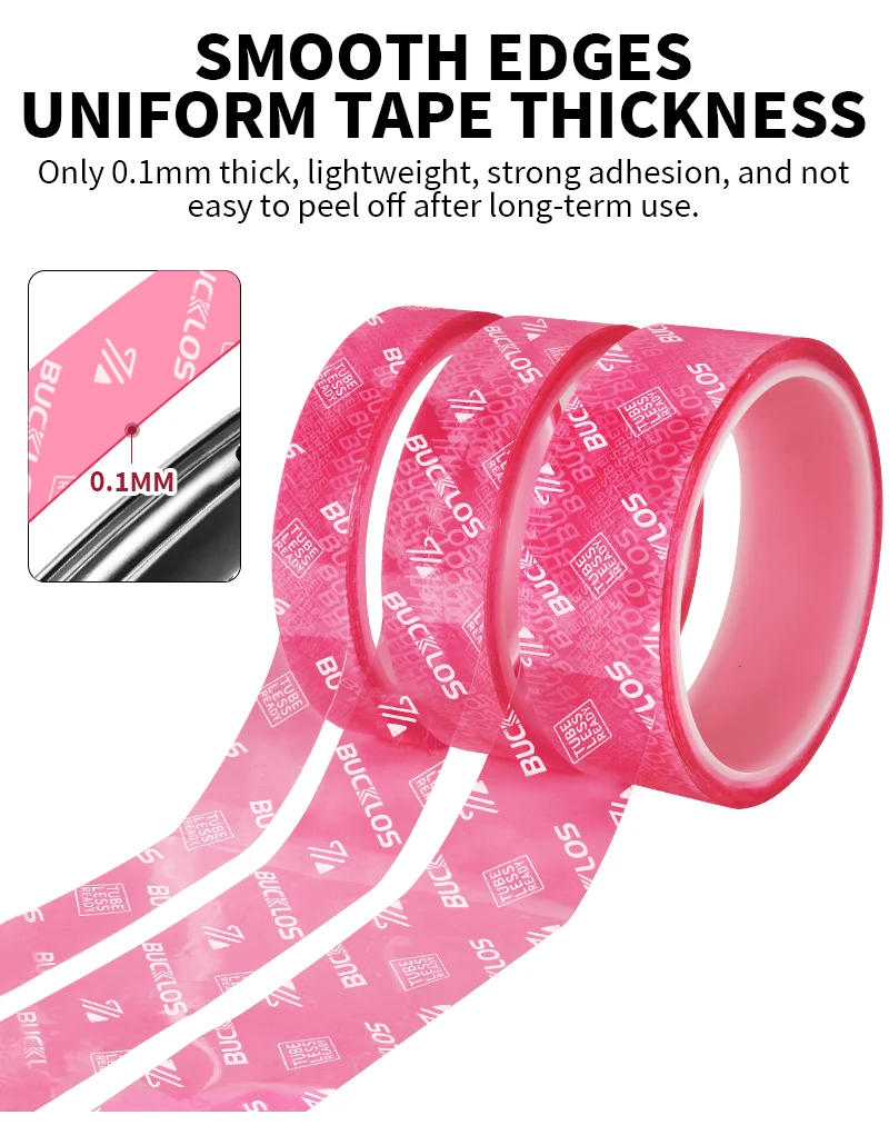 Description Picture 5 of itemBUCKLOS Bicycle Tubeless Rim Tape 10*17-32MM Pink Bicycle Rim Strip Tapes Tubeless Tires Inner Tapes for MTB Road Bike Wheels