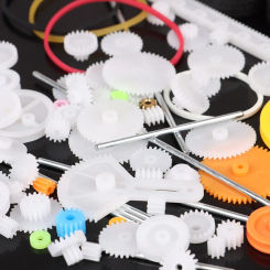 78 Styles Toothed Wheels Packages Plastic Kit Pulley Belt Shaft Worm Crown Motor Gear Assembly 0.5 Modulus Gear Rack DIY Toy
