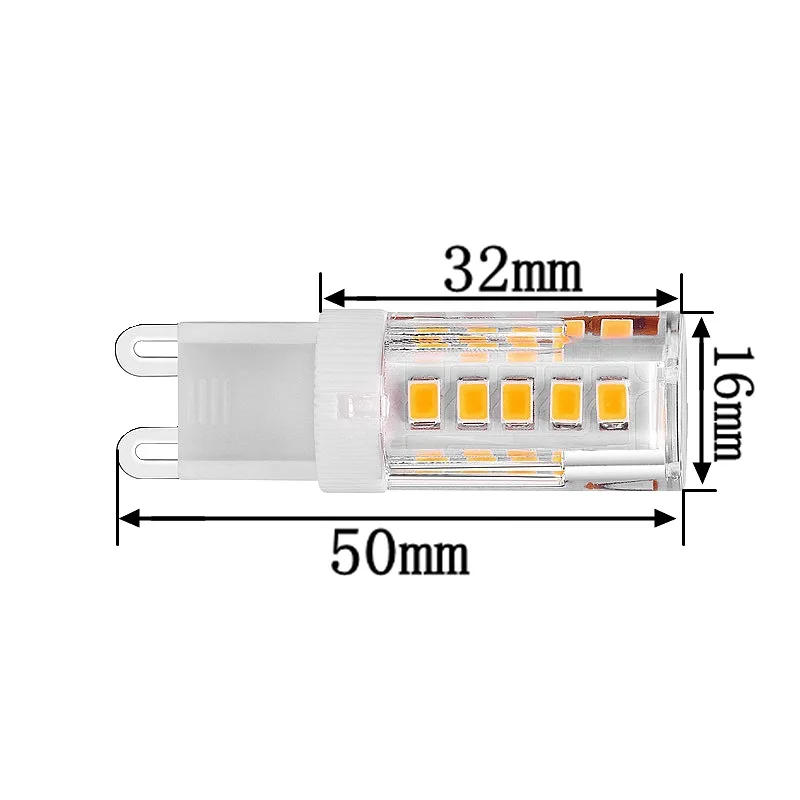 Description Picture 3 of itemBrightest G9 LED Lamp AC 220V 3W Ceramic SMD2835 LED Bulb 360 Beam Angle Chandelier Light Spotlight Replace Halogen Lights