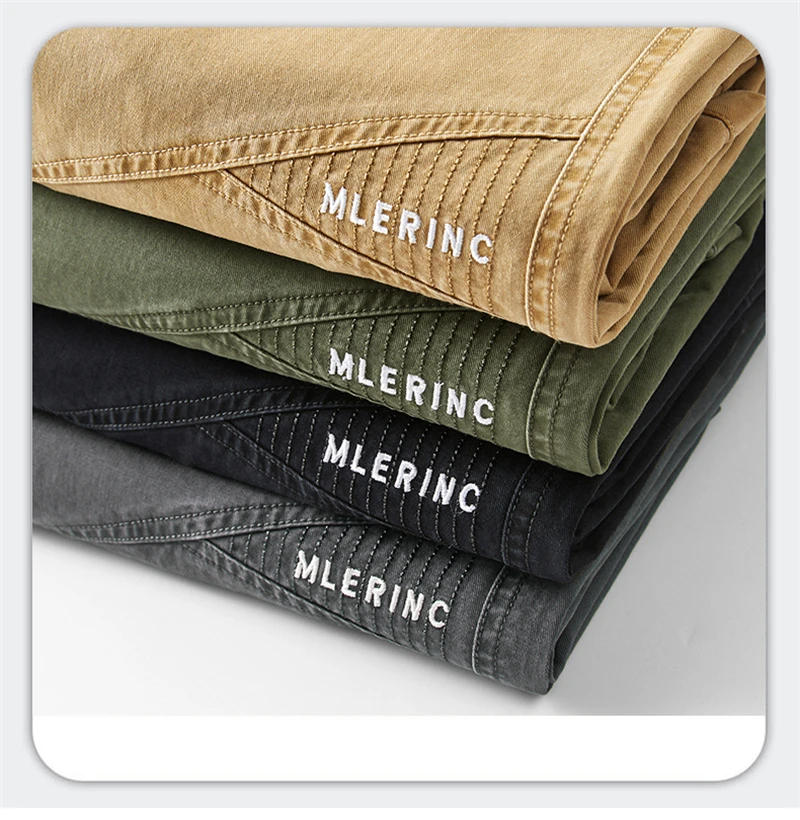 Description Picture 4 of itemSummer Autumn Cotton Casual Cargo Pants Thin Straight Tube Loose Wide-leg Leisure Trousers Men