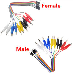 20MM 30MM 10Pin Double-end Alligator Clips jump Wire Male Female Crocodile Clip Test Lead Jumper Wire Line Cable DIY Connection
