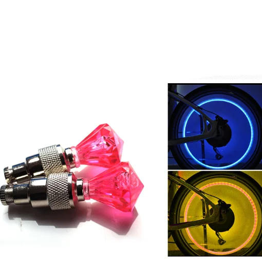 Description Picture 4 of item2Pcs Bicycle Valve Lights MTB Bike Accessories Wheel Spokes Tire Cycling LED Light Batteries Tyre Tire Valve Caps Lantern Lamp