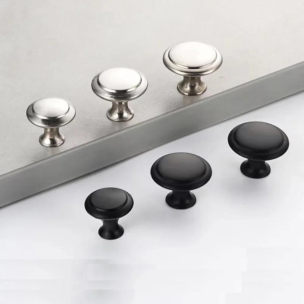 Description Picture 3 of item12Pcs/set Round Cabinet Knobs Stainless Steel Drawer Knobs Kitchen Cupboard Pull Handles Furniture Hardware Accessories
