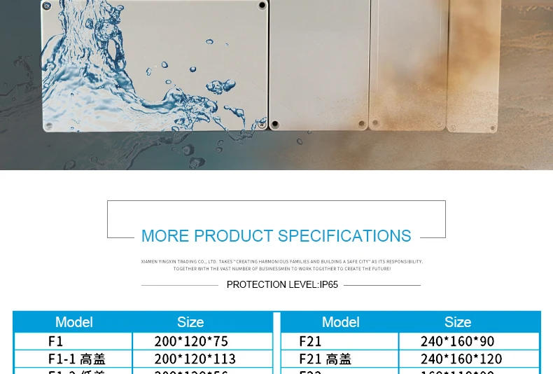 Description Picture 3 of itemABS Wire Junction Box Waterproof Electronic Safe Case Plastic Boxes Plastic Organizer IP67 Waterproof Enclosure Box