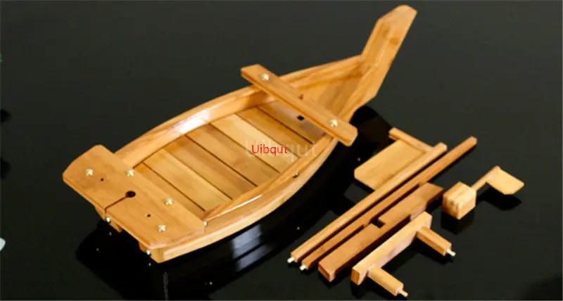 Description Picture 6 of itemJapanese Cuisine Sushi Boats seafood Tool Wooden Shop Model Wood Handmade Simple ship Sashimi Assorted Cold Dishes Tableware Bar