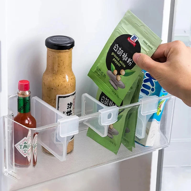 Description Picture 4 of item20 Pieces Fridge Organizer Storage Organization Divider Plastic Storage Divider Plywood Kitchen Bottle and Jar Rack Organizer