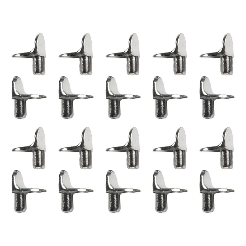 Description Picture 2 of item20x Shelf Support Studs Pegs Pins Plugs 5mm L-Shaped Cabinet Bracket Silver Furniture Hardware  For Holding Mounting Fixing