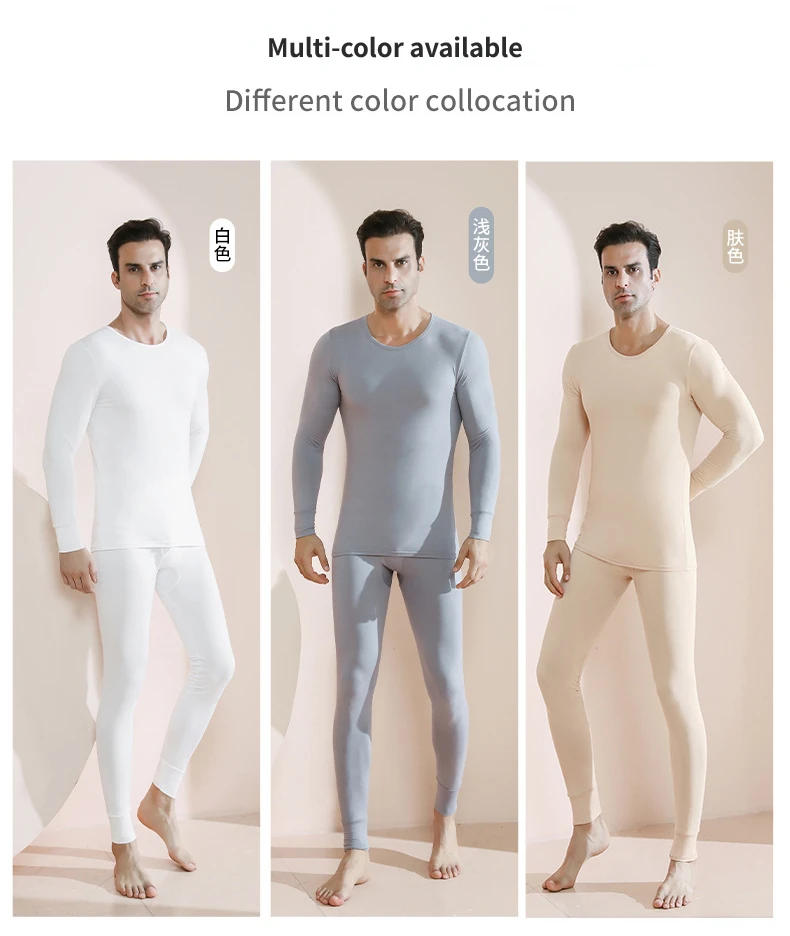 Description Picture 6 of itemMan Winter Thermal Underwear Suit Plus Velvet Thickened Long Johns Fleece Keep Warm Lingerie Plus Size Sexy Pajamas Set Homewear