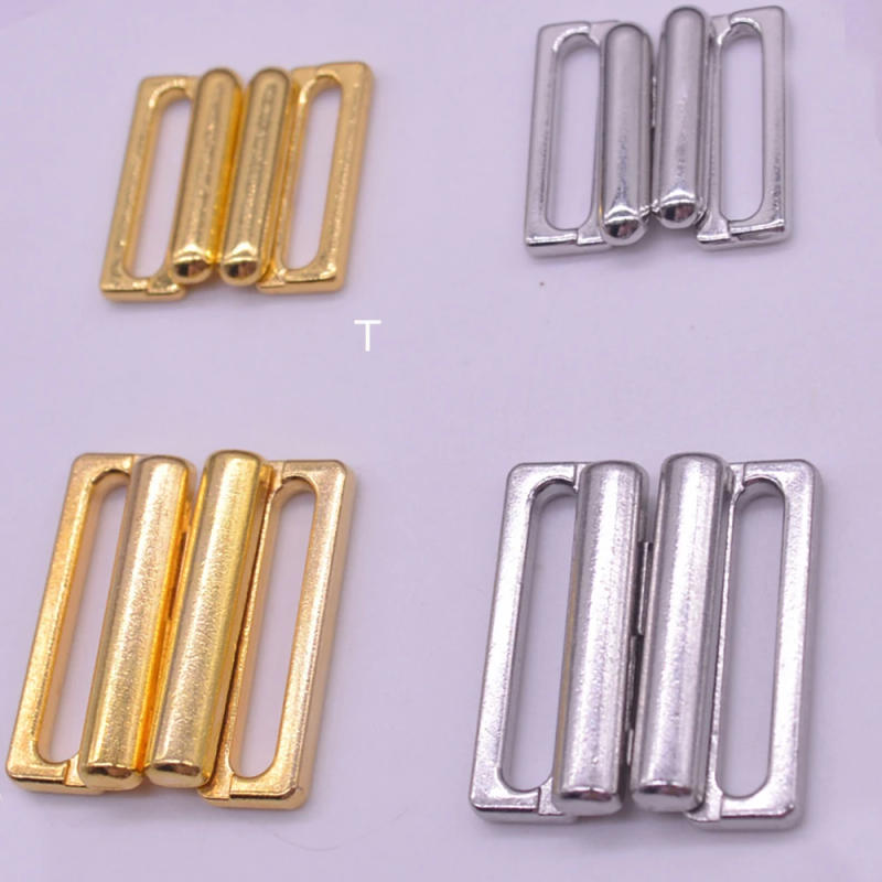 Description Picture 4 of item5pcs silver gold metal buckles 14mm/20mm  Rectangle Tape Closure Hook & Clasp buttons Sewing in Clothing Bra Clip Hooks