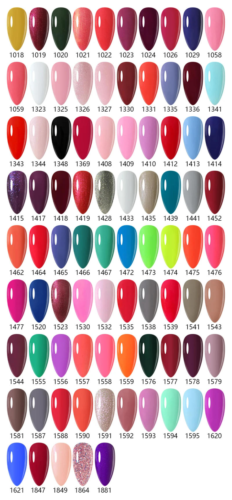 Description Picture 3 of itemNAILCO 10PCS Set Colors Nail Gel Polish Nail Art Semi-permanent UV Varnish Nail Supplies For Professionals For Manicure top coat