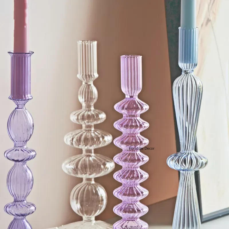 Description Picture 5 of itemGlass Candle Holders Nordic Decor Taper Candle Holder Candlesticks for Home Wedding Room Decoration Party Vase Home Decor