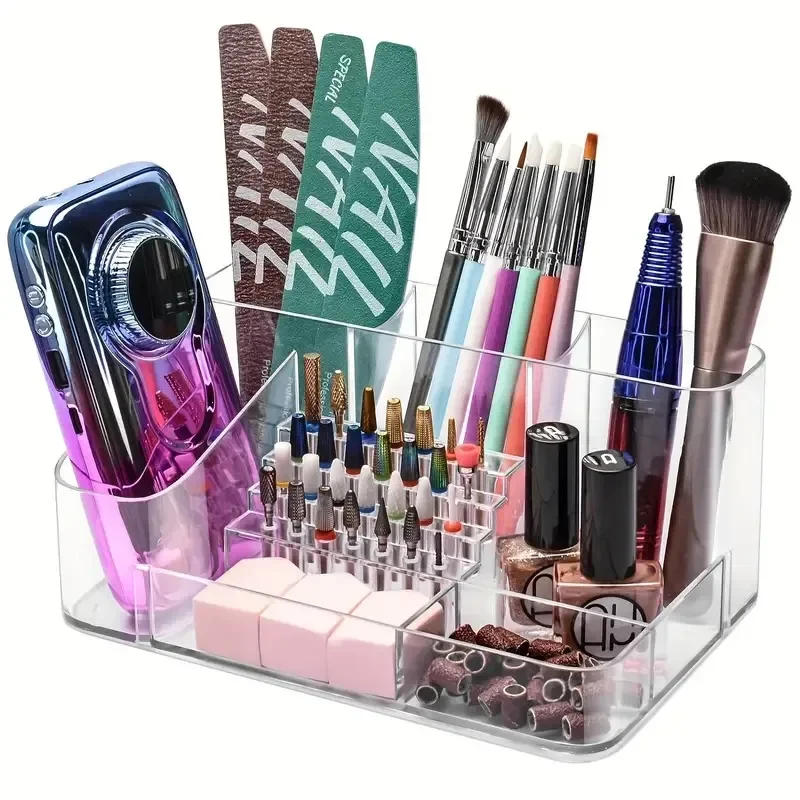 Description Picture 2 of itemNail Drill Holder 28 Holes Nail Drill Machine & Bits Storage Box Nail Drill Machine & Bits Storage Box for Nails Tools Organizer