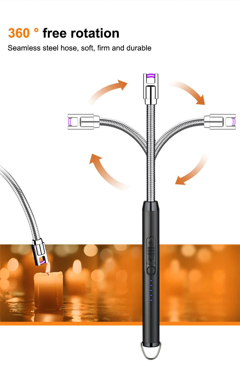 Description Picture 5 of itemKitchen USB Electric Arc Lighter Rechargeable Windproof BBQ Flameless Plasma Candle Long Lighters Hose Gas Stove Ignition Gun