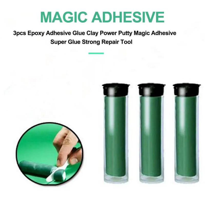 Description Picture 6 of itemNew Arrival 3pcs Epoxy Adhesive Glue Clay Power Putty Magic Adhesive Super Glue Strong Repair Tool