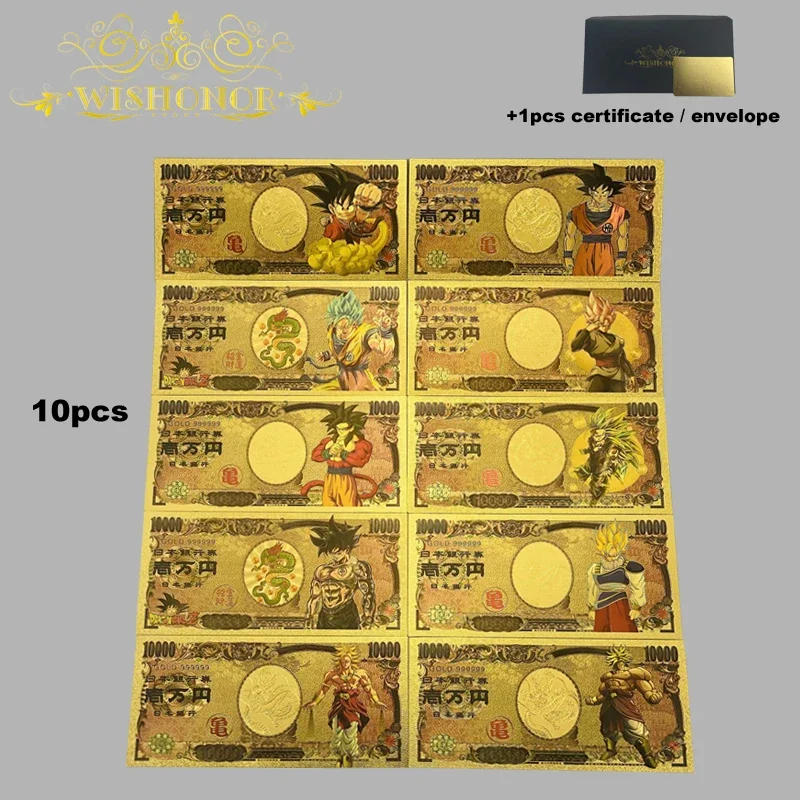 Description Picture 6 of itemNew All Styles Nice Japan Anime Banknote Sets Anime Plastic Card in 24k Gold Plated For Collection