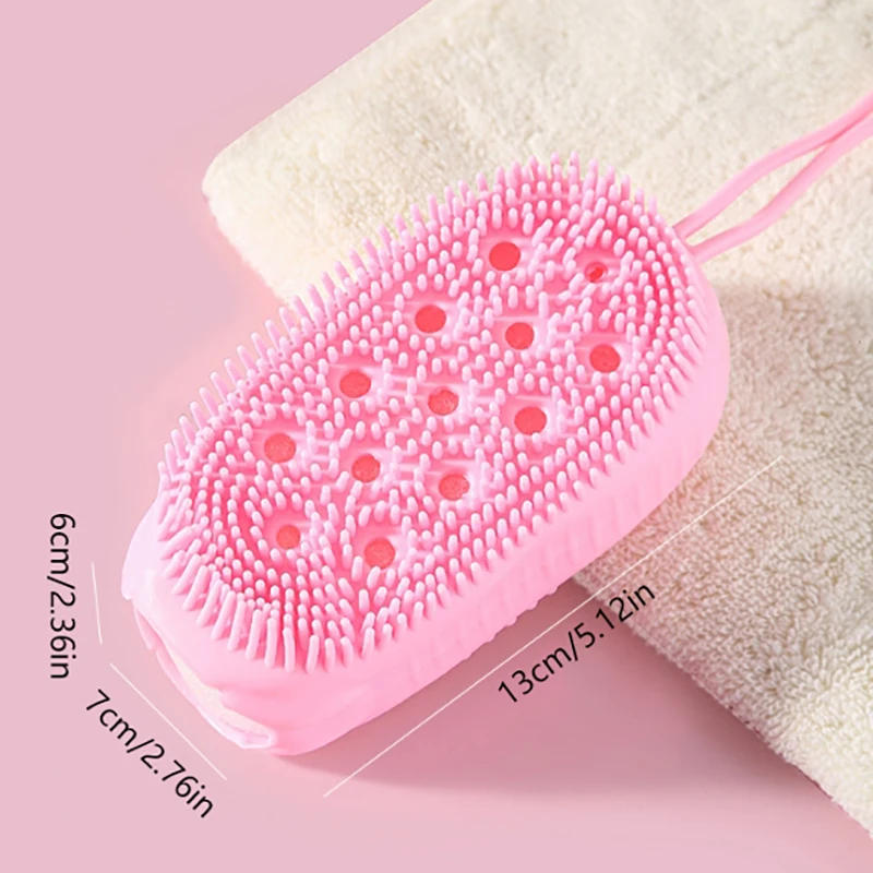 Description Picture 6 of itemSilicone Body Scrubber Shower Exfoliating Scrub Sponge Bubble Bath Brush Massager Skin Cleaner Cleaning Pad Bathroom Accessories