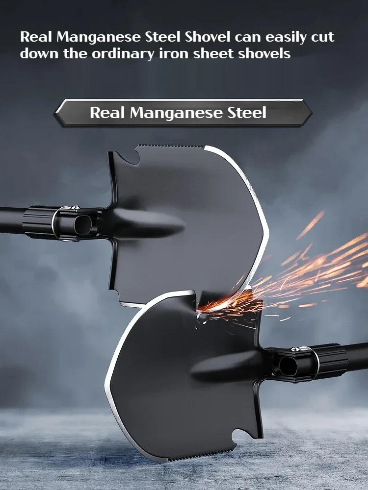 Description Picture 2 of itemMultifunctional garden shovel for camping, suitable for camping/fishing/wild survival, etc. Shovel. Pickaxe and hoe three-in-one