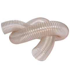 Dia.25-200mm Transparent PU tube Static dissipative polyurethane hose dust suction vacuum fume exhaust hose flexible tube- clear