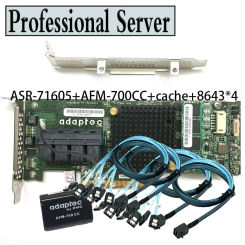 Adaptec ASR 71605 1GB 16Port PCIe Raid + Battery +4* SFF-8643 to SATA Cables