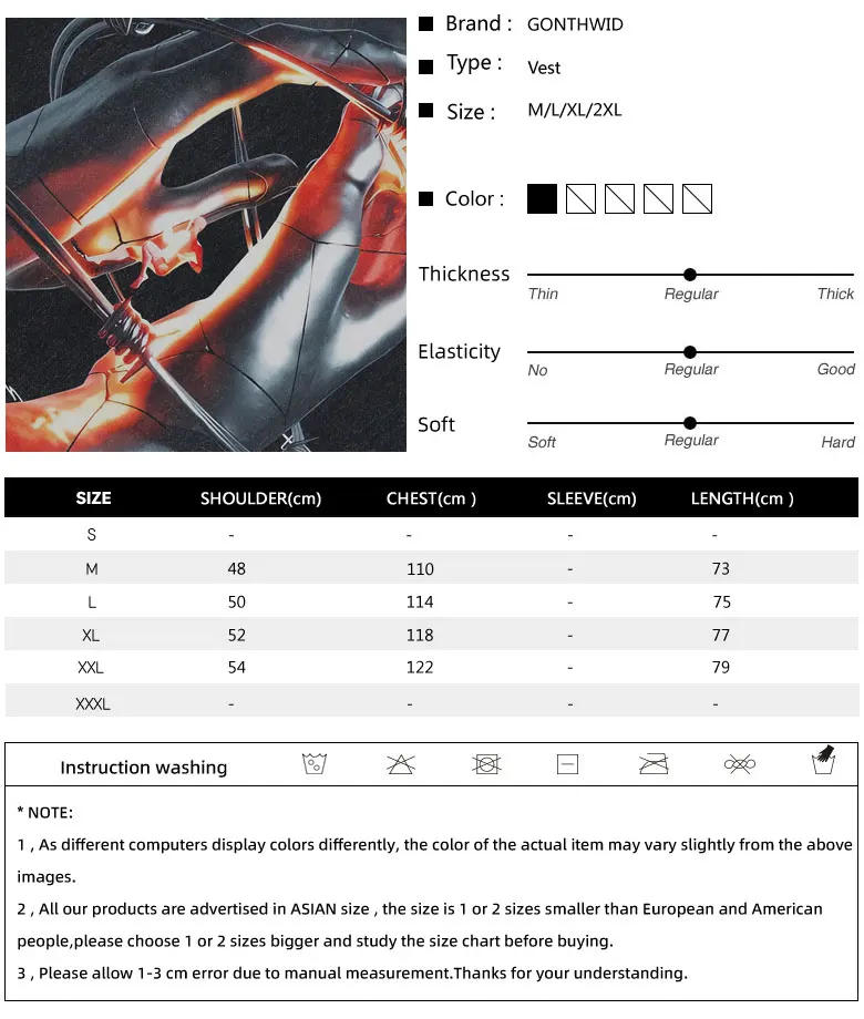 Description Picture 2 of itemVintage Black Tank Tops Streetwear Hip Hop Robot Hand Graphic Print Sleeveless Oversized Tshirt Vest 2024 Harajuku Washed Shirts